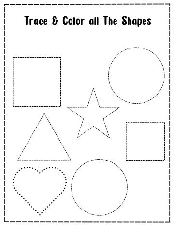 TRACE AND COLOR THE SHAPES