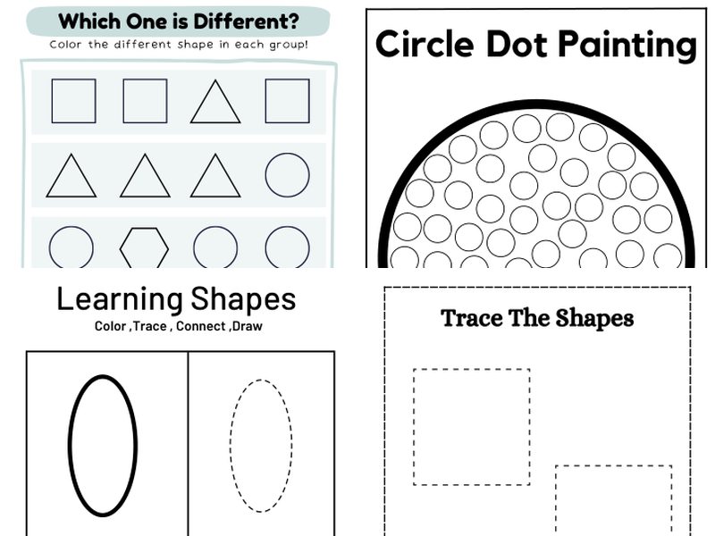 Bộ tài liệu in Shapes — hình khối cho bé