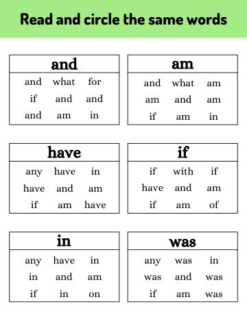 READ AND CIRCLE